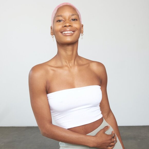 5 Pack Women’s White Tube Tops | Basic Fitted, Soft & Stretchy, Made in USA - Picture 1 of 4